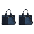 thumbnail image 1 of Bolso Cruzado Retro para Mujer Mezclilla Color Contrastante (oscuro) Azul, 1 of 4