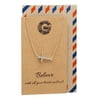 Quan Jewelry Sideways Horizontal Cross Necklace with Greeting Card "Believe with all your heart and soul"