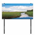 thumbnail image 3 of Landscape Headboard, Reflective Calm River Scenery Meadow Grass Clouds Wildflowers Trees Shrubs, Upholstered Decorative Metal Bed Headboard with Memory Foam, Twin Size, Green Blue White, by Ambesonne, 3 of 4