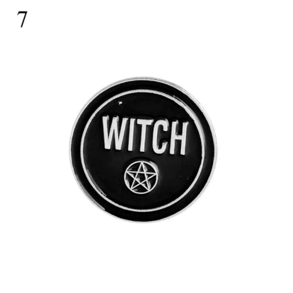 EOEMY 4Pcs Funny Lapel Brooch Pins Punk Skeleton Skull Enamel Backpack Badge Gifts !-Witch Series#7-Just 1 Piece