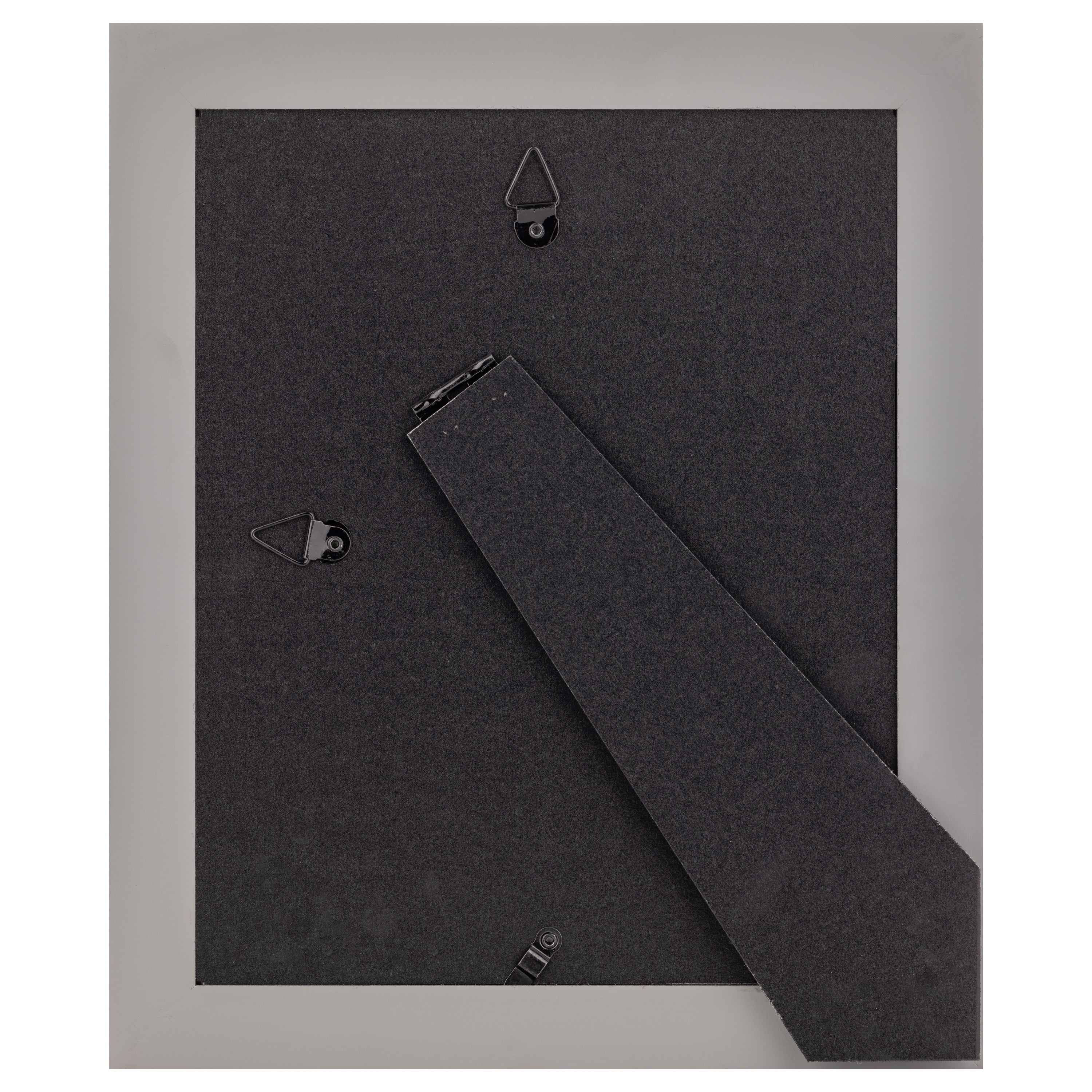 Gallery Solutions Flat Grey Picture Frame Double White Mat Airfloat Tabletop Wall Display 8" x 10" for 5" x 7" Photos 1-pack