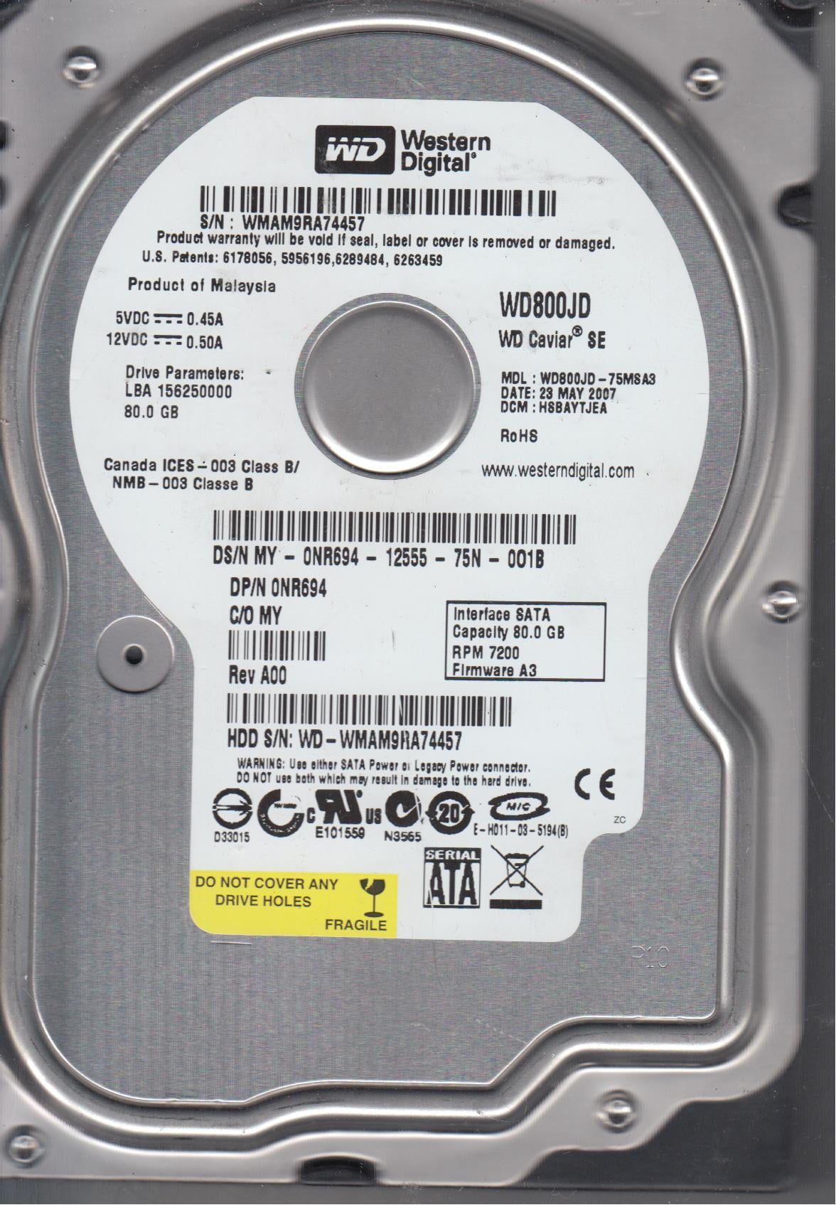Western Digital Corporation WD2003FZEX 3.5