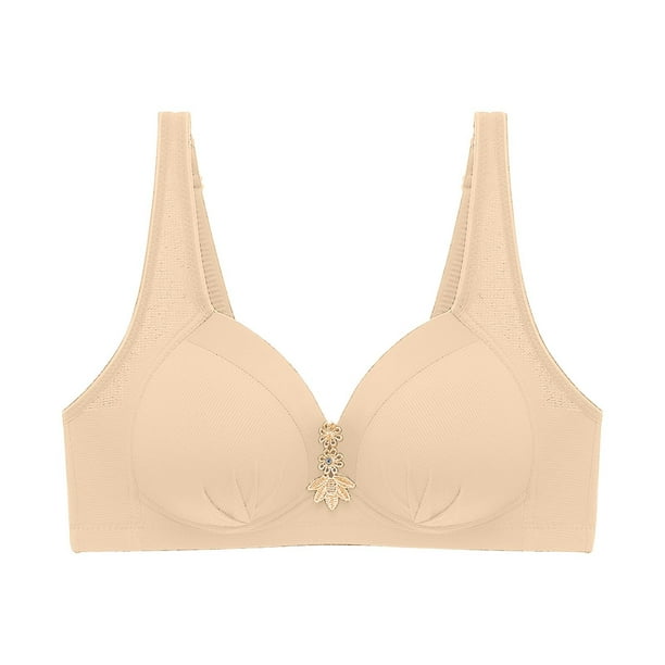 Lolmot Women's Front Closure Bra Full Coverage Solid Bra Without