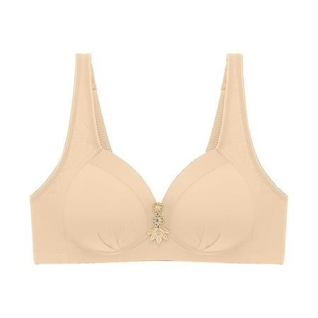 Hvot&aat Women s Balconette Bra Wireless Seamless Push Padded Up Bras Back Buckle Underarm-smoothing Everyday Underwear