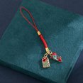 thumbnail image 2 of Murtoo Chinese Lucky Charm Phone Strap with Natural Stone & Copper Alloy – Red Braided Cord Keychain for Good Fortune & Everyday Use, 2 of 5