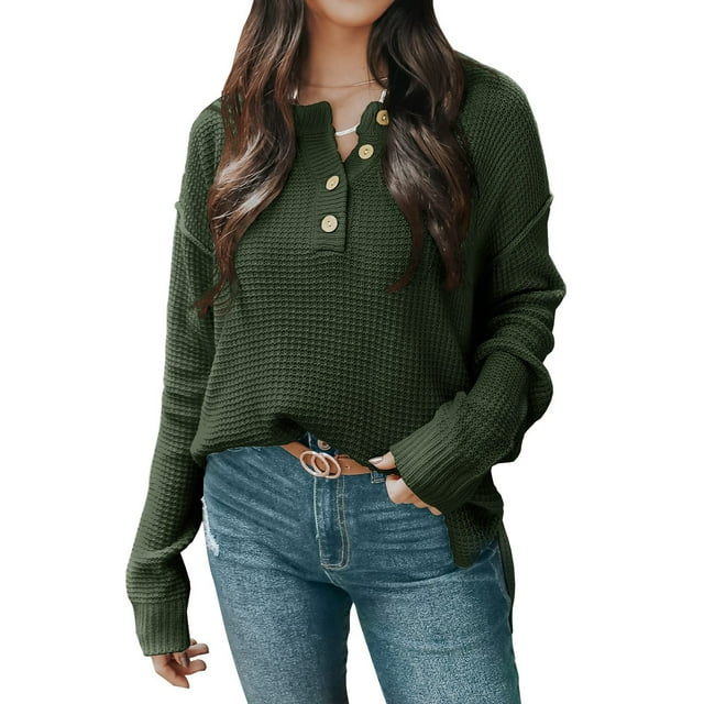 EGNMCR Sweaters for Women Mode Femmes Pull Col Roulé Manches Longues Décontracté