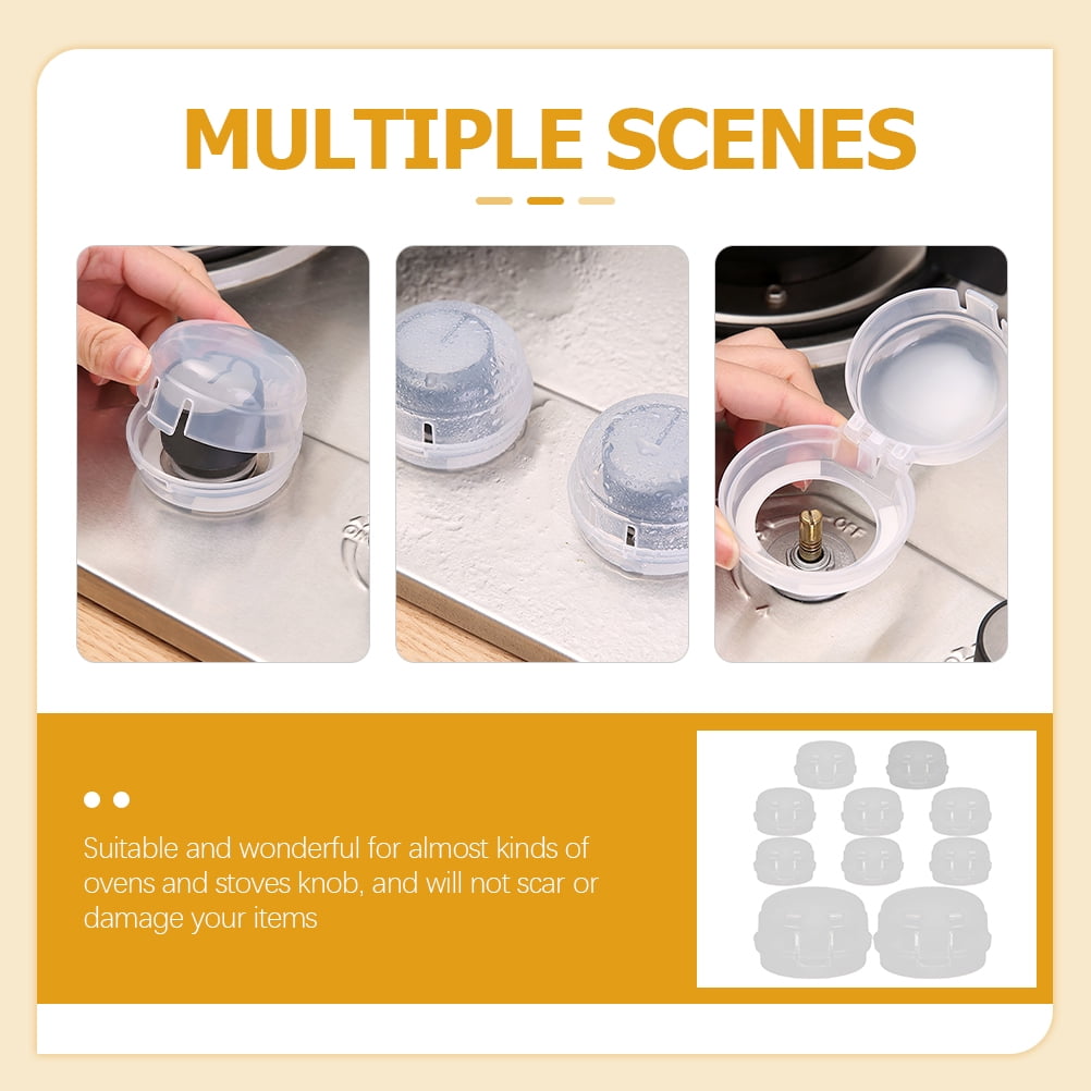 CRILSTYLEO Clear Universal Stove Knob Covers for Home Protection Heat-Resistant