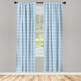 thumbnail image 3 of Ambesonne Blue Curtains, Raindrops Aquatic Fall, Pair of 28"x95", Blue and White, 3 of 5