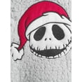 thumbnail image 2 of Nightmare Before Christmas Women's Plush Pajama Set w/ Santa Hat Gray/Black 2X, 2 of 4