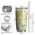 thumbnail image 6 of 20 Oz Lemon Coffee Tumbler Double Wall Insulated Stainless Steel Water Bottle | Metal Reusable Thermoses Flask with Cup Cap | Leak & Sweat Proof with Anti-Dust Lid, 6 of 7