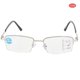 thumbnail image 1 of Metal Multifocal Fatigue Relief Reading Glasses Anti Blue Rays Presbyopic Glasses350 Silver, 1 of 4