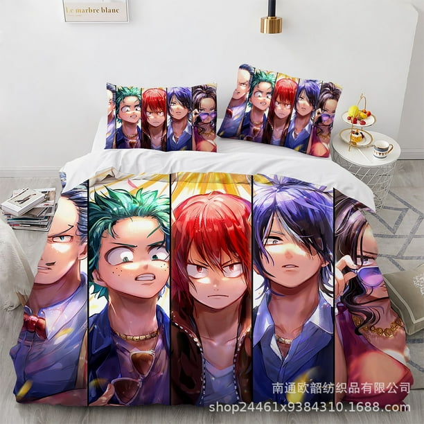 My Hero Academy Bedding Suit, Threepiece Set, 3D Print, Microfiber