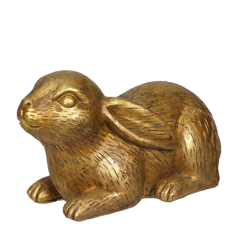 Way To Celebrate Easter Sitting Metallic Gold Resin Bunny, 6 