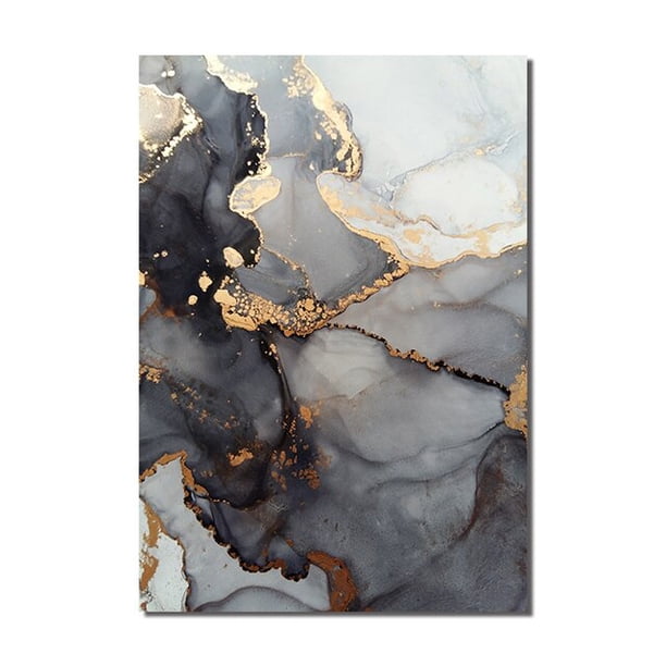 Gold Black Marble Diamond Painting Modern Abstract Wall Art Painting Nordic Diamond Embroidery Rhinestone Cross Stitch Mosaic30x40cm round Gao Jinjia LED