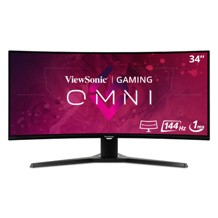 ViewSonic OMNI VX3418-2KPC 34 Inch Ultrawide Curved 1440p 1ms 144Hz Gaming Monitor with Adaptive Sync, Eye Care, HDMI and Display Port