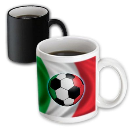 3drose italy soccer ball concept italian flag banner waving national