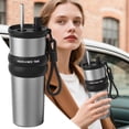 thumbnail image 6 of 24 oz Stainless Steel Tumbler with Lid and Straw Insulated Water Bottle Leak Proof for Hot and Cold Portable Travel Coffee Mug Reusable Coffee Cup Silver, 6 of 7