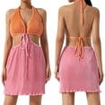 thumbnail image 1 of SAYOO Vestido corto de línea a sin espalda hueco de color de contraste de moda casual para mujer SAYOO Sexy, 1 of 8