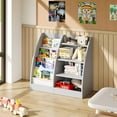 thumbnail image 3 of 4 Tier  Bookshelf Set of 2,4 Layer Sling  Book Shelf for  Rooms,Wood Children Bookcase, Storage Book Rack,Toddler Bookshelf, Book and Toy Organizer,Book Display Shelf for Nursery, 3 of 13