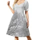 thumbnail image 1 of Vestido de playa de manga corta con copas de árboles cubiertas de nieve, vestido morado, 1 of 7