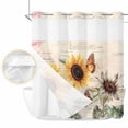 thumbnail image 2 of Sunflower Butterfly No Hook Shower Curtain Waterproof, Bathroom Curtains with Snap in Liners and See Through Top Window, Vintage Farm Floral Watercolor Hotel Style Bathtub Curtains Shower 72"Wx72"L, 2 of 8
