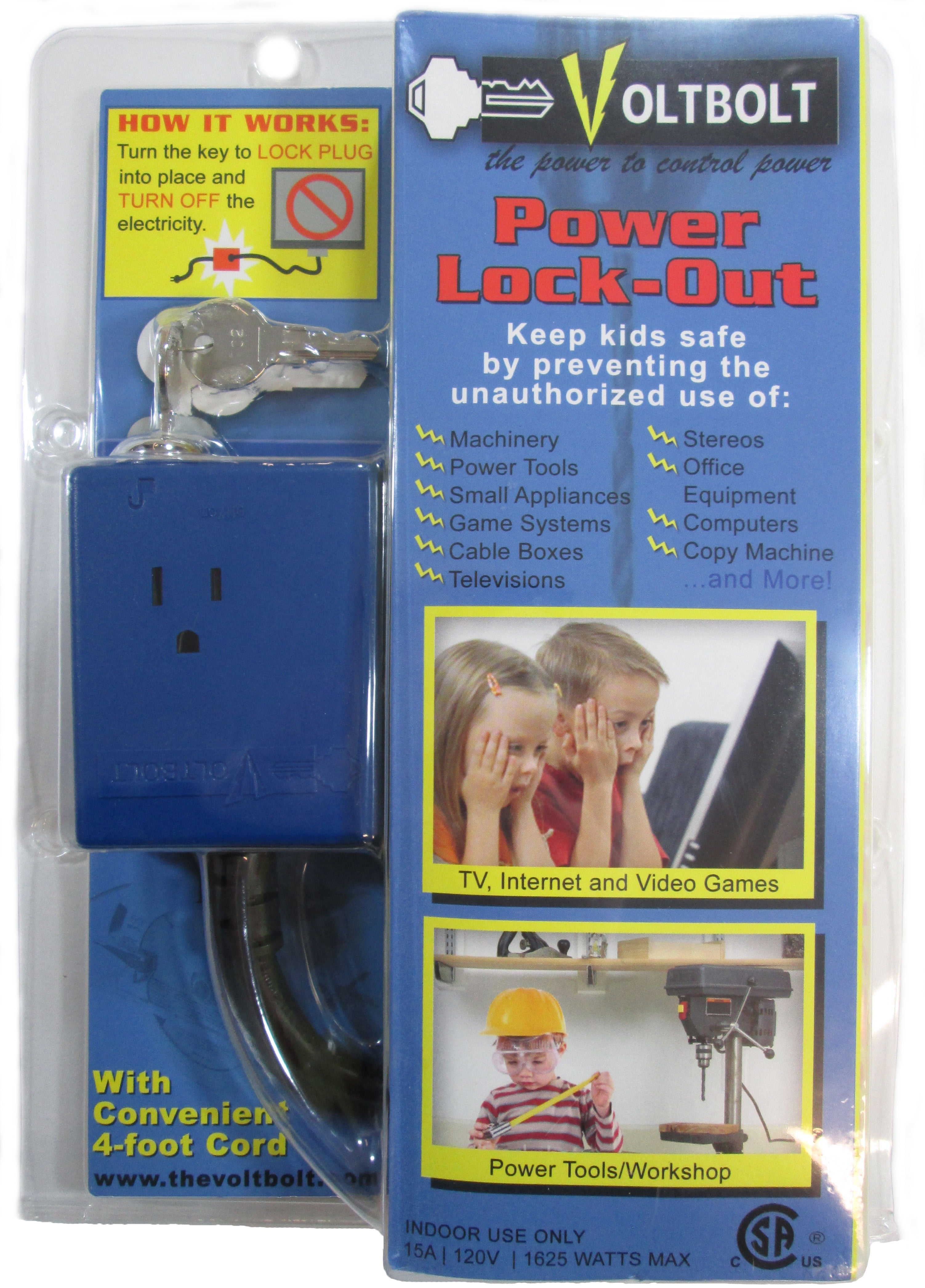 VoltBolt Power Plug Lockout with Keys