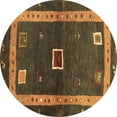 thumbnail image 1 of Ahgly Company Indoor Round Abstract Brown Contemporary Area Rugs, 6' Round, 1 of 4