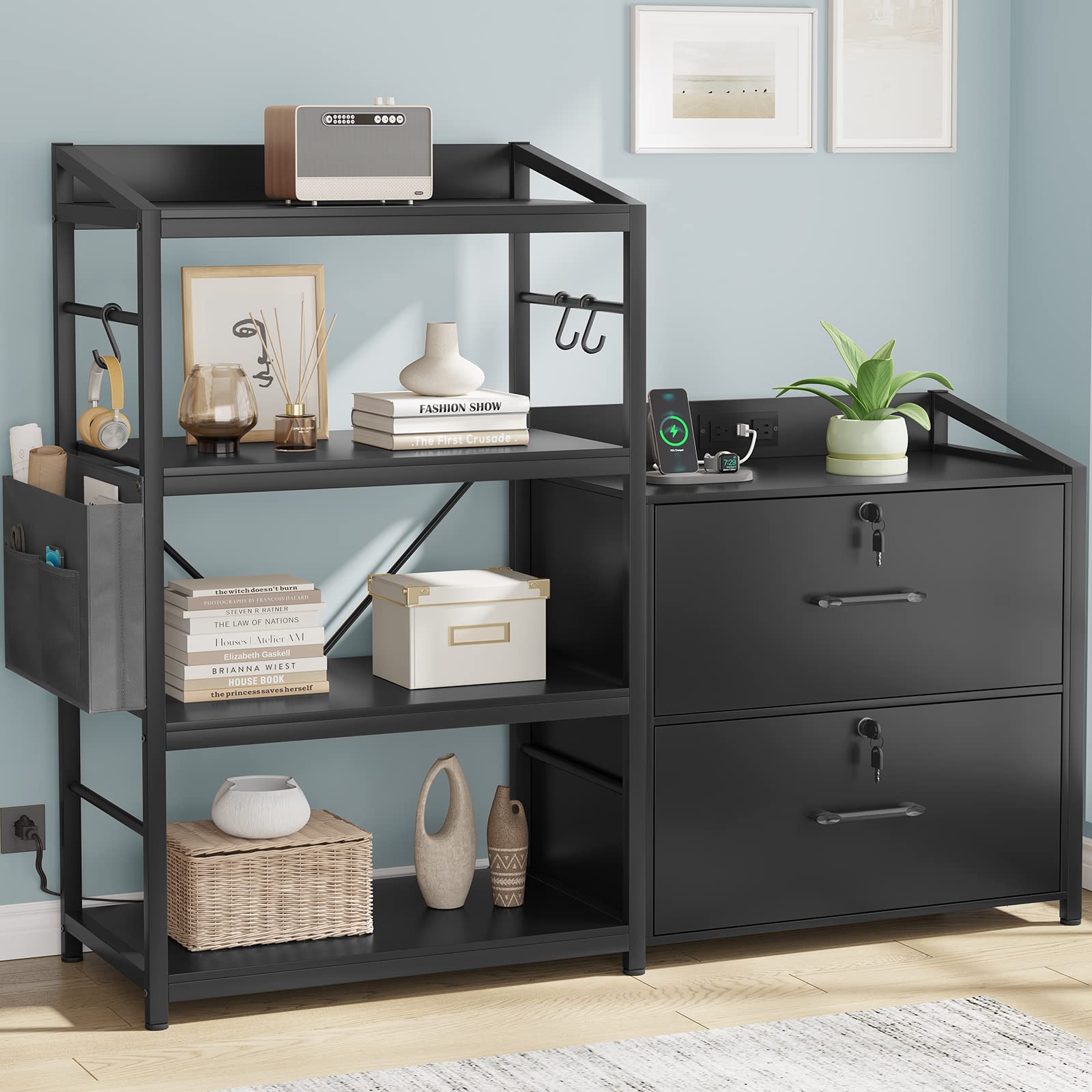 SEDETA 47” File with Power Strip, Filing fits Legal