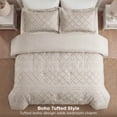 thumbnail image 4 of U by Bedsure Queen Comforter Set, Boho Tufted Shabby Chic Bedding Comforter Set, 3 Pieces Vintage Farmhouse Bed Set for All Seasons, Soft Natural Bedding Set with 2 Pillow Shams, 4 of 10