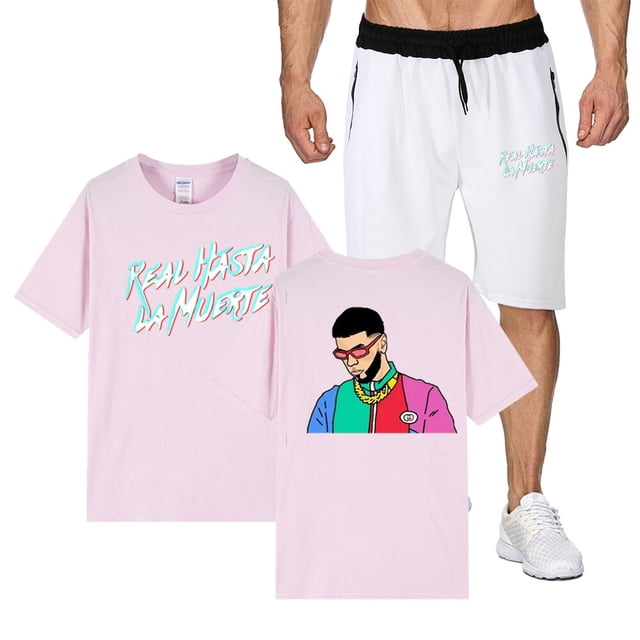 Anuel AA-Conjunto de 2 piezas para hombre, chándal Real Hasta La Muerte, ropa deportiva para Fitness y pantalones cortos de playa, camisetas informales