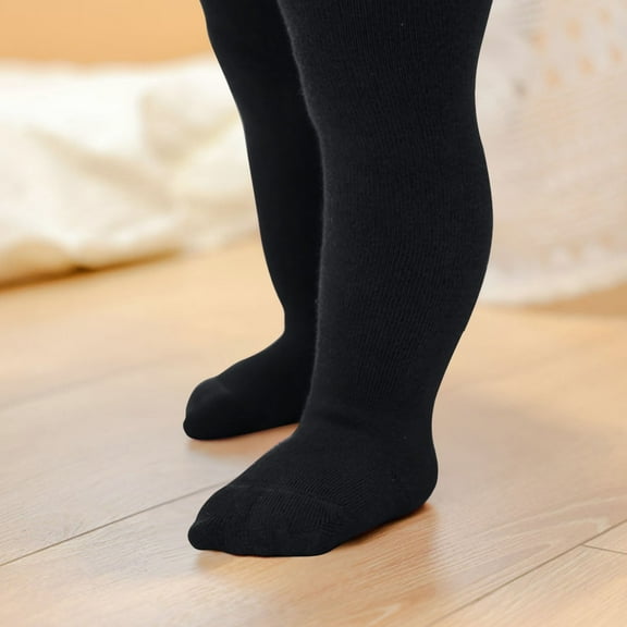 Efsteb Toddler Infant Baby Girls Pantyhose High Waist Solid Color Girls Tight Pants Leggings (Black,1 Years)