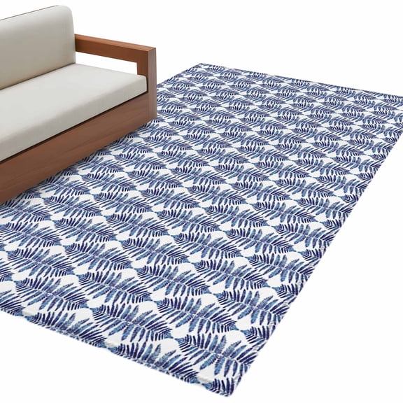 Navy Blue Tree Area Rug 3x5 FT, Non Slip Entryway Bedside Carpet, Modern Geometric Abstract Art Washable Soft Floor Carpet Indoor Mat Non-Shedding Throw Rug for Dorm Kitchen Home Office