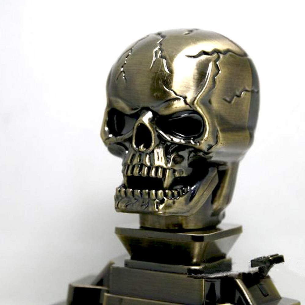 Piioket Skull Skeleton Shaped Cigar Cigarette Lighter Refillable Butane Gas Normal Flame Lighter with Ashtray Ash Tray