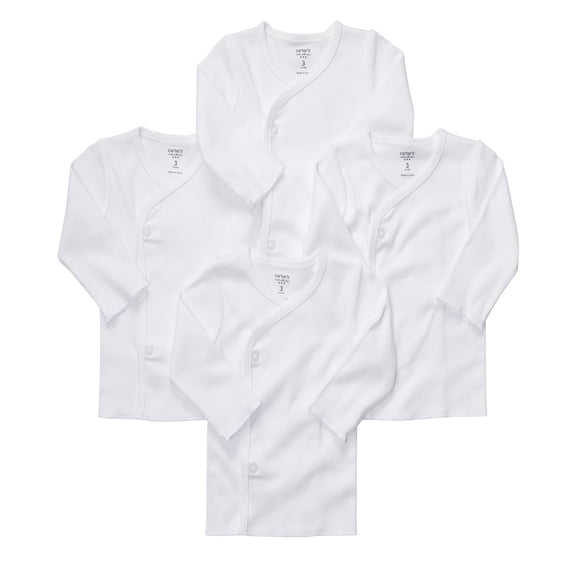 Carter's Baby Side Snap Kimono Shirt With Fold Over Mittens 4 Pack - 3 Months