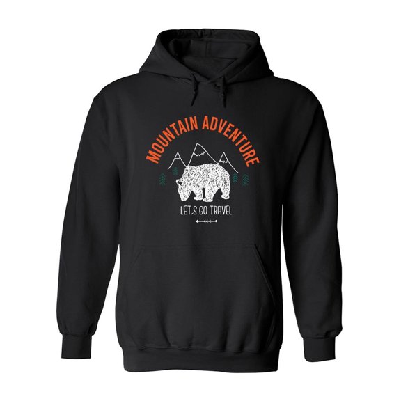 Mountain Adventure Let's Travel Hoodie Men -Image by Shutterstock, Male Medium