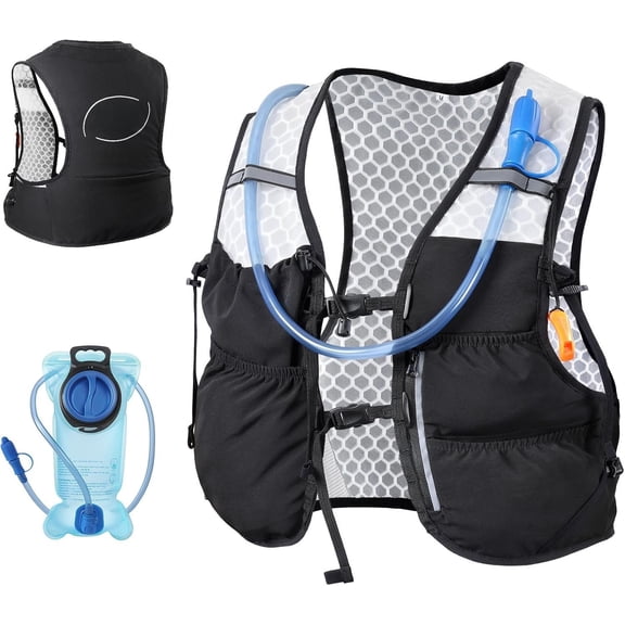 Hydration Running Vest with 2L Water Bladder for Men Women, Lightweight & Adjustable Running Vest for Runner Walking Hiking Marathon Cycling Jogging Trail Race