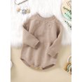 thumbnail image 3 of FOCUSNORM Infant Baby Boys Girls Fall Knitting Jumpsuit Solid Color Jacquard Round Neck Long Sleeve Romper, 3 of 9