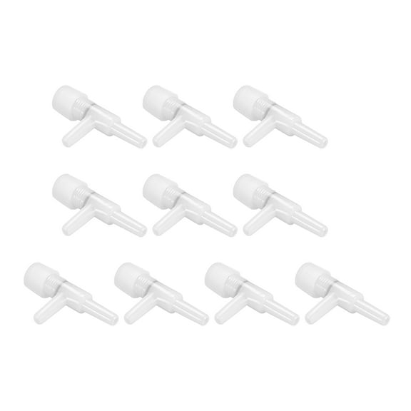 Aquarium Air Valve 2 Way Air Pump Control Valves for Fish Tank Plastic White 10 Pcs