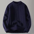 thumbnail image 2 of Fuwddey Sweater for Men Fall Soft Classic Pullover Top Men Solid Color Elastic Knit Warmth Tight-Fitting Casual Round-Neck Sweater, 2 of 4