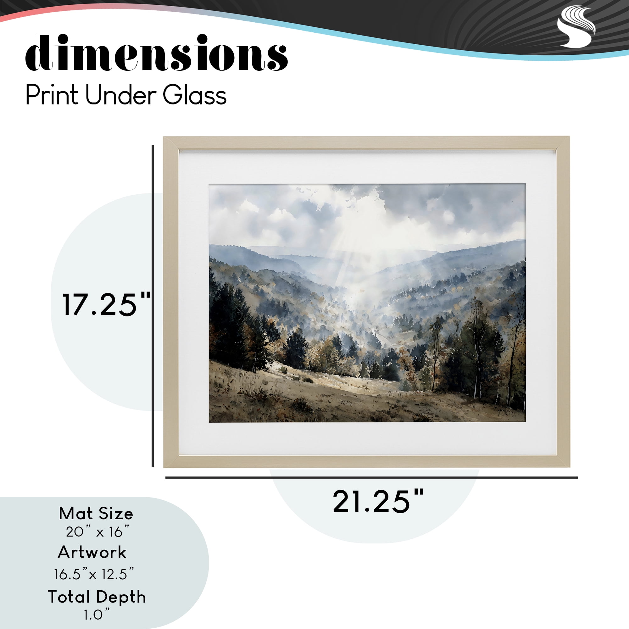Stupell Industries Sunlit Fall Valley Beams Birch Framed Print Under Glass, design by Franklyn Gregory