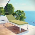 thumbnail image 2 of Modern Contemporary Urban Design Outdoor Patio Balcony Chaise Lounge Chair, Green White, Aluminum, 2 of 5
