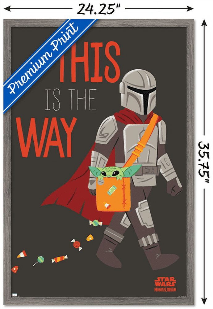 Star Wars: The Mandalorian - Mando Trick Or Treat Wall Poster, 22.375" x 34", Framed