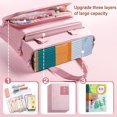 thumbnail image 2 of Multifunction Learning supplies Canvas boys girls 3-Layer Students Tote School Bag A4 File Bag Art  Storage Bag Tutorial Bag 04, 2 of 8
