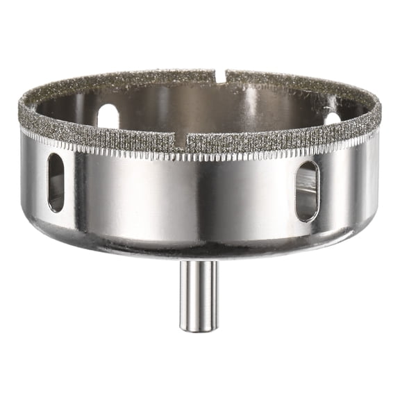 1-Pack Diamond Hole Saw Drill Bit, 3.35 Inch / 85mm Glass Drill Bit for Ceramic/Marble [Silver Tone]