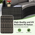 thumbnail image 2 of 7 Pieces Half-Moon Outdoor Patio Furniture Set, Rattan Patio Conversation Set with Coffee Table & 2 Sofa Side Table for Backyard, Gray, 2 of 7