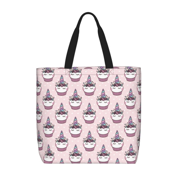 Easygdp Cute Cupcake Bolsa Tote para Mujer, Bolso de Hombro para Trabajo, Playa, Viajes, Compras y Supermercado