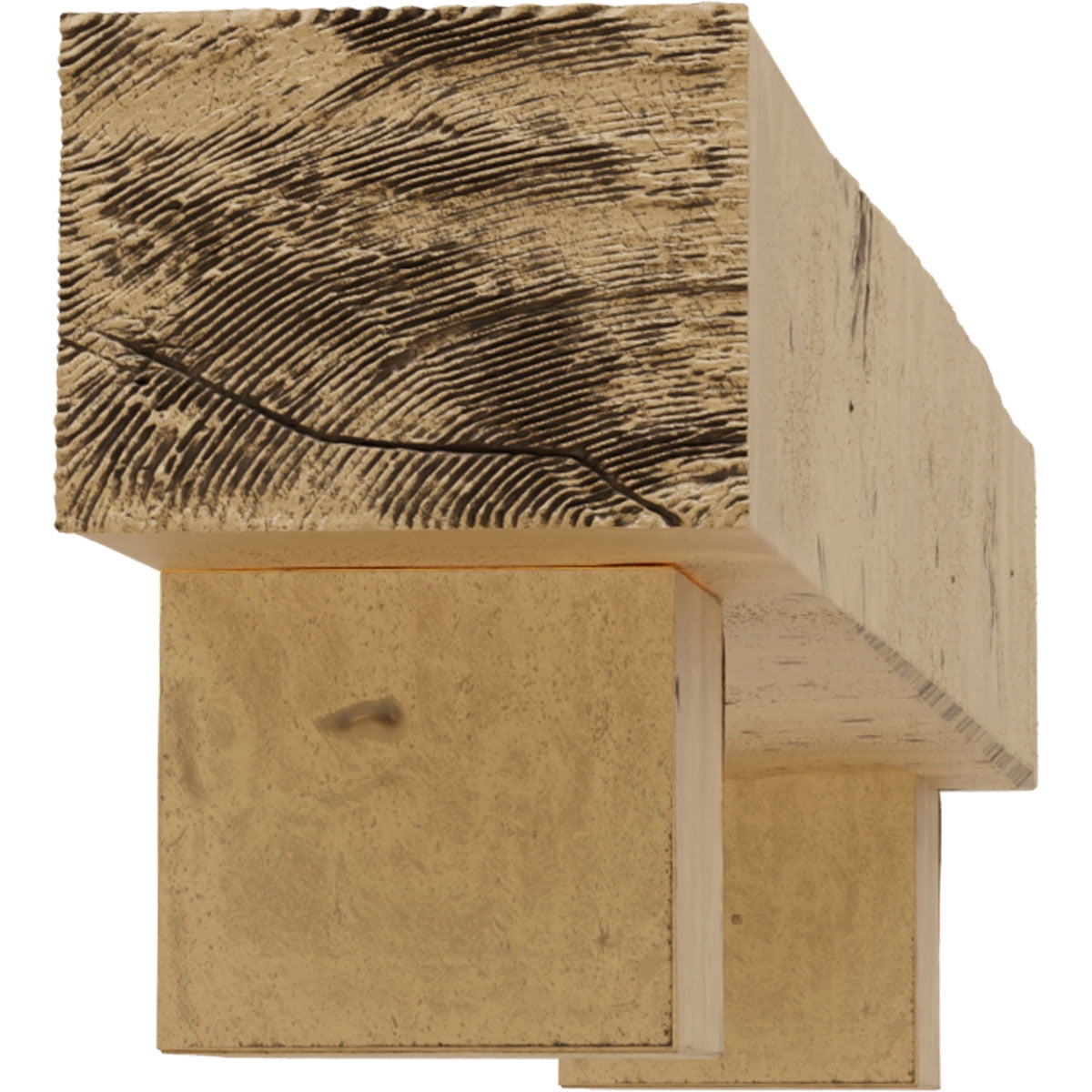 Ekena Millwork 6"H x 8"D x 72"W Knotty Pine Faux Wood Fireplace Mantel Kit w/ Alamo Corbels, Natural Pine