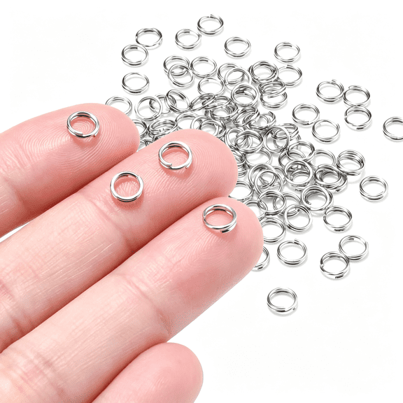 DESIGNICE 100 Pcs 6Mm Mini Split Ring for Jewelry Making, Double Loops Round Split Jump Rings Necklaces Bracelets Earrings Metal Tiny Keychains Key Rings for Pet Collar Tag Diy Craft Accessories