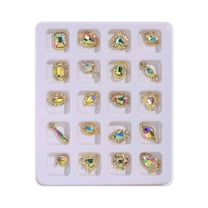 FSTDelivery 20Pcs Nail Charms 3D Nail Art Charms with Rhinestones Designs 3D Alloy Valentine Nail Gem Crafts Love Metal Nail Diamonds for Women Girls DIY Manicure, for Nail Art Supplies, Multicolor