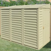 Duramax 4 x 8 SideMate Plastic Storage Shed + Foundation for Garden, Patio and Backyard